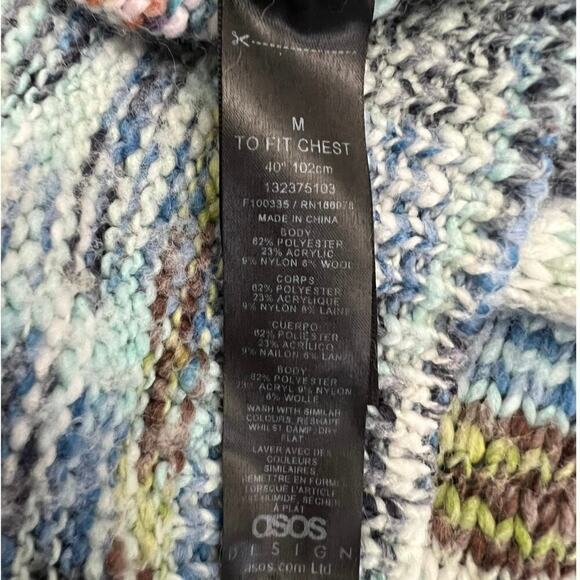 ASOS DESIGN Relaxed Open Knit Space Dye Cardigan Men’s Sz Medium(40”) - Picture 7 of 8